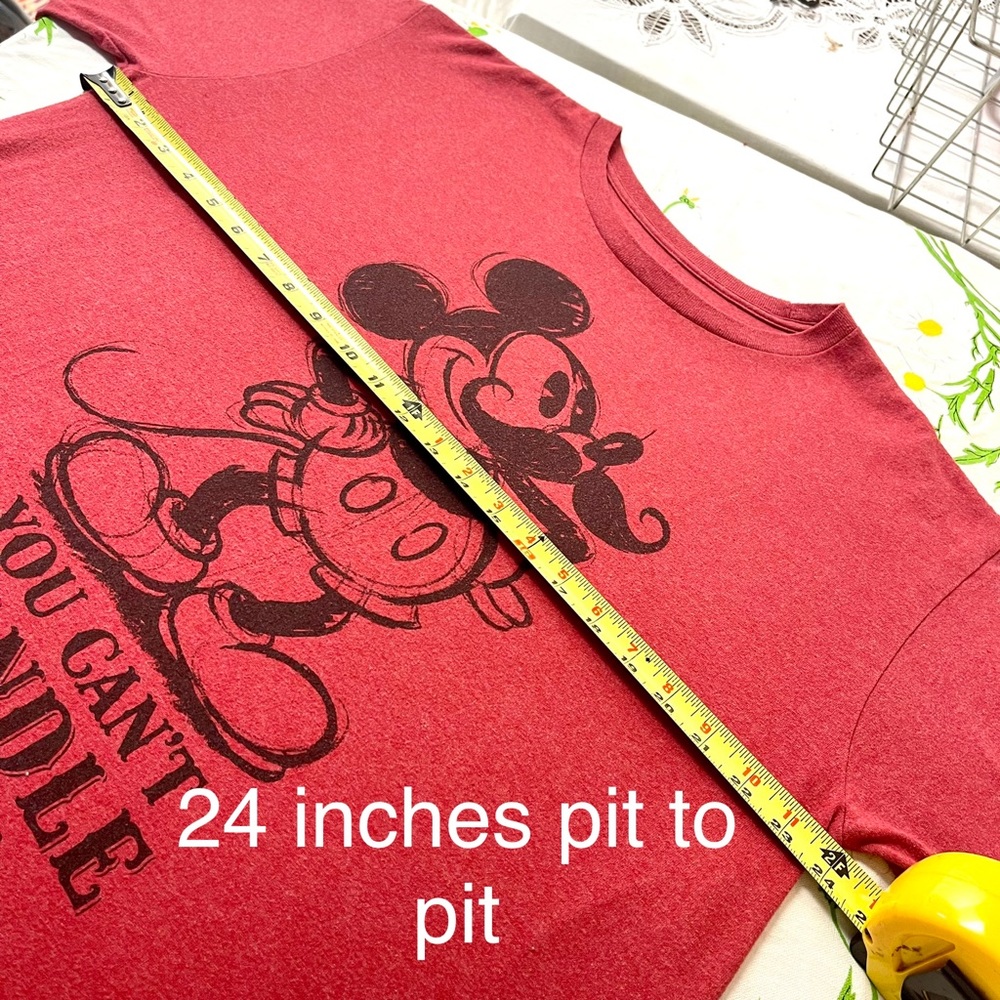 Mickey Mouse Mustache T-shirt XL Red distressed Disney - Picture 6 of 10